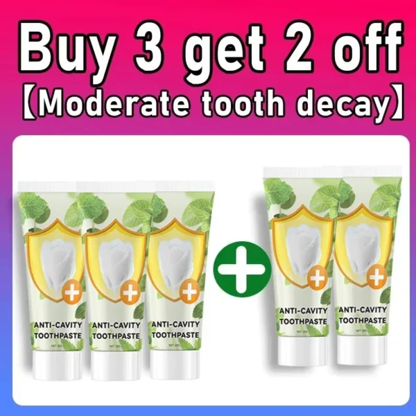 Anti Decay Toothpaste Repairs Cavities, Removes Cavities, Cleans Plaque, Whitens Teeth, and Freshens Breath