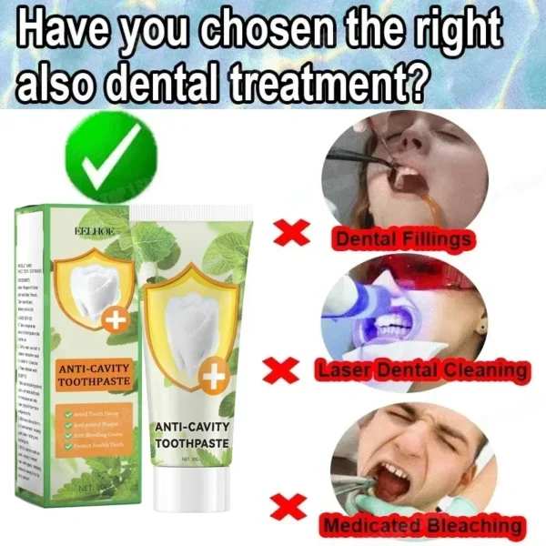 Anti Decay Toothpaste Repairs Cavities, Removes Cavities, Cleans Plaque, Whitens Teeth, and Freshens Breath