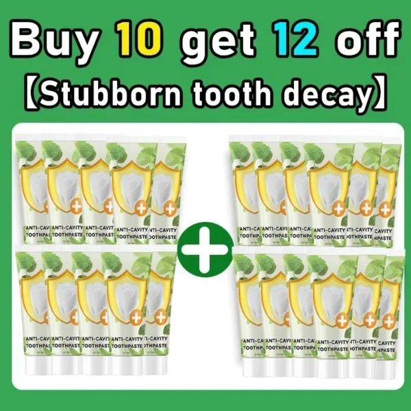 Anti Decay Toothpaste Repairs Cavities, Removes Cavities, Cleans Plaque, Whitens Teeth, and Freshens Breath